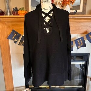 Everlane Lace-Up Smock Sweater